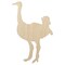 Ostrich Bird Solid Unfinished Wood Shape Piece Cutout for DIY Craft Projects